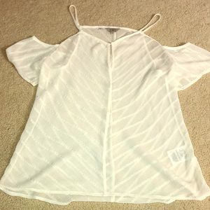 Guess Sheer Cold Shoulder Top